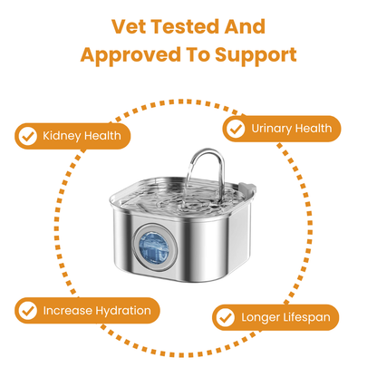 The HappyCat™ - Stainless Steel 3.2L/106oz Drinking Fountain