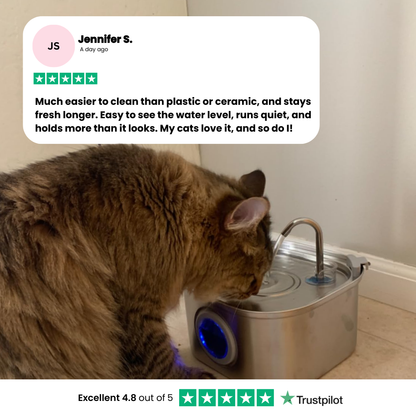 The HappyCat™ - Stainless Steel 3.2L/106oz Drinking Fountain
